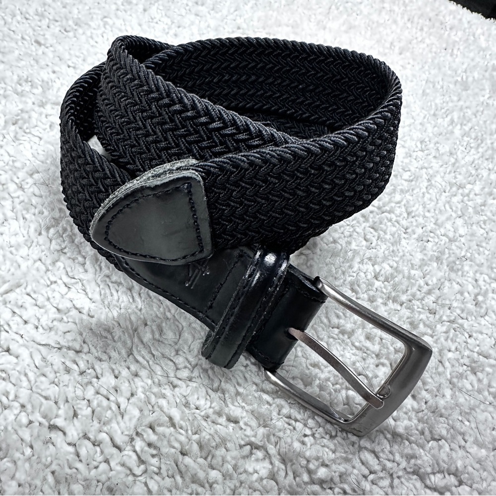 Dockers Men’s Black adjustable Braided Stretchy Woven Fabric Belt, 38